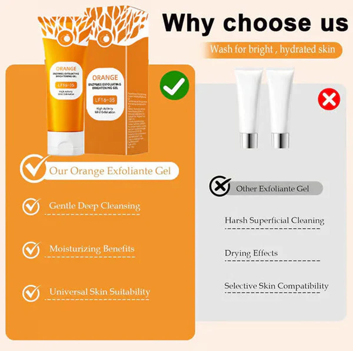 Orange Exfoliating Gel for Face & Body